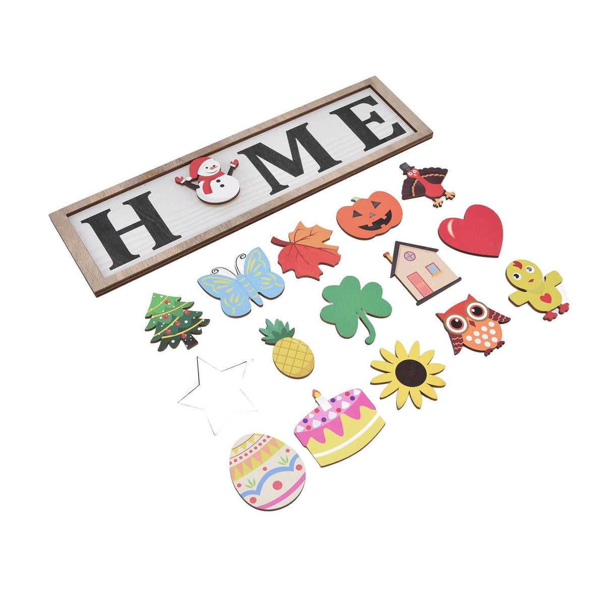 Welcome Door Sign Wooden Welcome Sign with 16 Interchangeable Icons for Farmhouse Office Classroom Beach House
