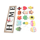 Welcome Door Sign Wooden Welcome Sign with 16 Interchangeable Icons for Farmhouse Office Classroom Beach House