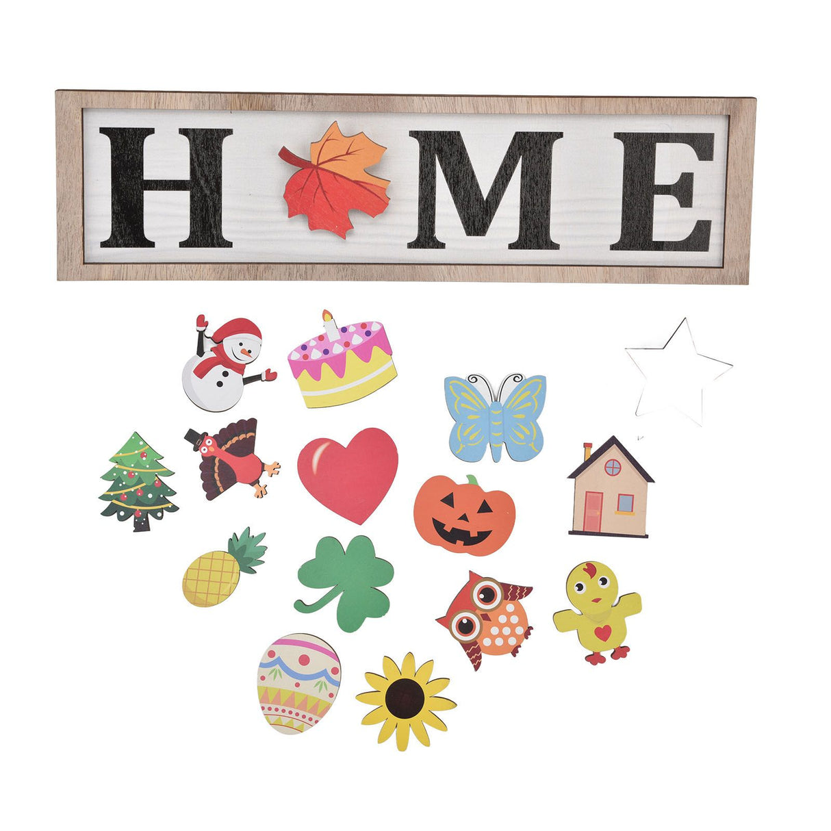Welcome Door Sign Wooden Welcome Sign with 16 Interchangeable Icons for Farmhouse Office Classroom Beach House