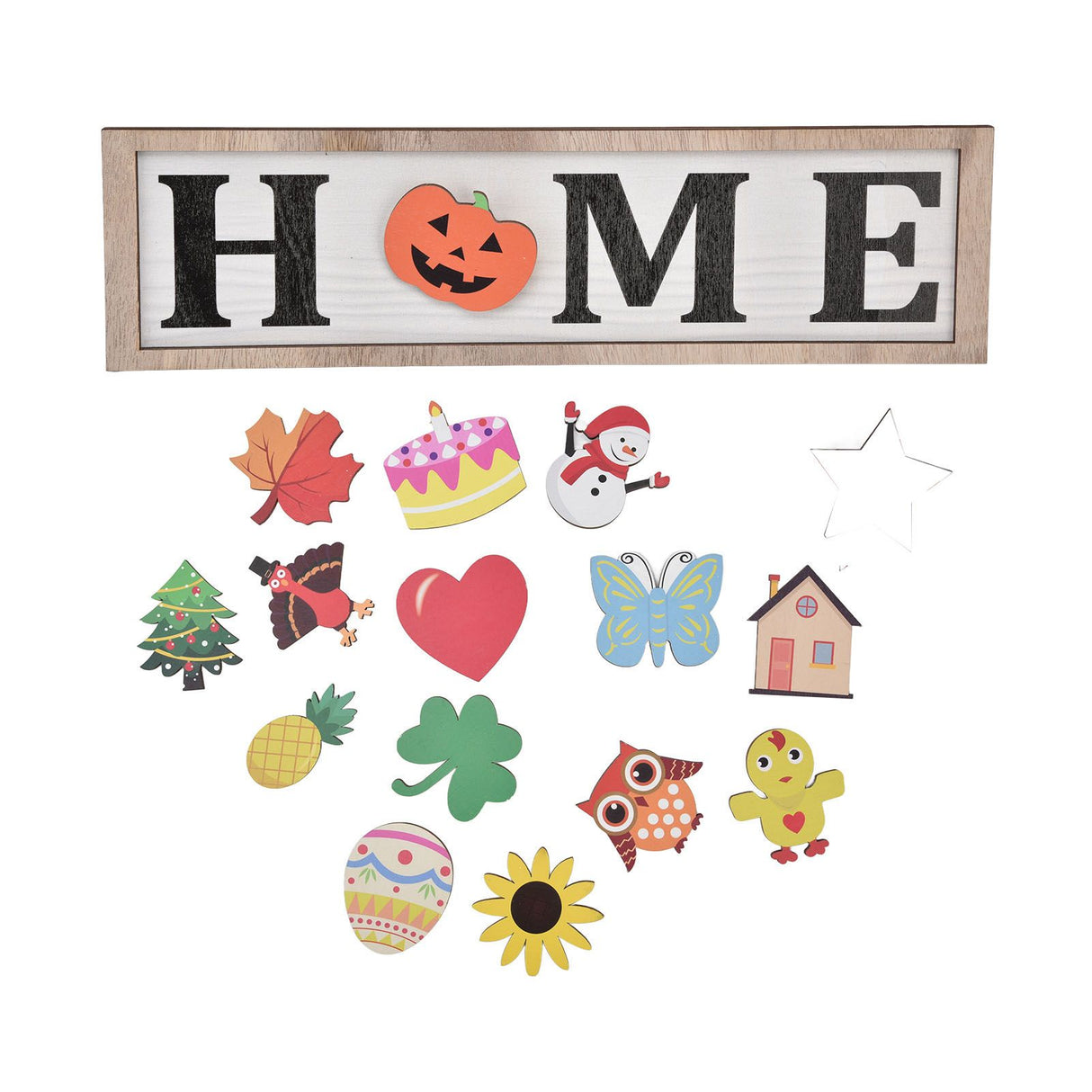 Welcome Door Sign Wooden Welcome Sign with 16 Interchangeable Icons for Farmhouse Office Classroom Beach House