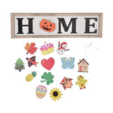 Welcome Door Sign Wooden Welcome Sign with 16 Interchangeable Icons for Farmhouse Office Classroom Beach House - Extra Image