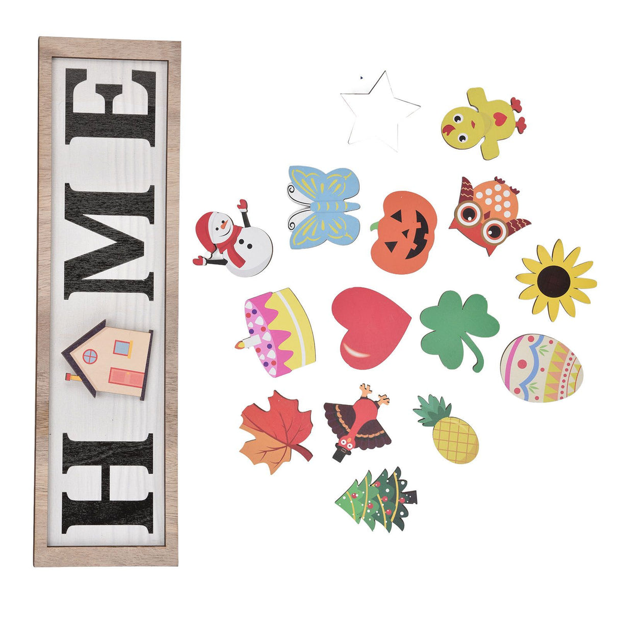 Welcome Door Sign Wooden Welcome Sign with 16 Interchangeable Icons for Farmhouse Office Classroom Beach House