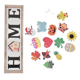 Welcome Door Sign Wooden Welcome Sign with 16 Interchangeable Icons for Farmhouse Office Classroom Beach House - Extra Image