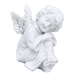 Cherub Statue Synthetic Resin Material Lovely Style White Baby Figurines for Party DecorationsCherub Statue Left