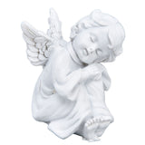 Cherub Statue Synthetic Resin Material Lovely Style White Baby Figurines for Party DecorationsCherub Statue Left