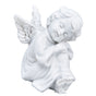 Cherub Statue Synthetic Resin Material Lovely Style White Baby Figurines for Party DecorationsCherub Statue Left