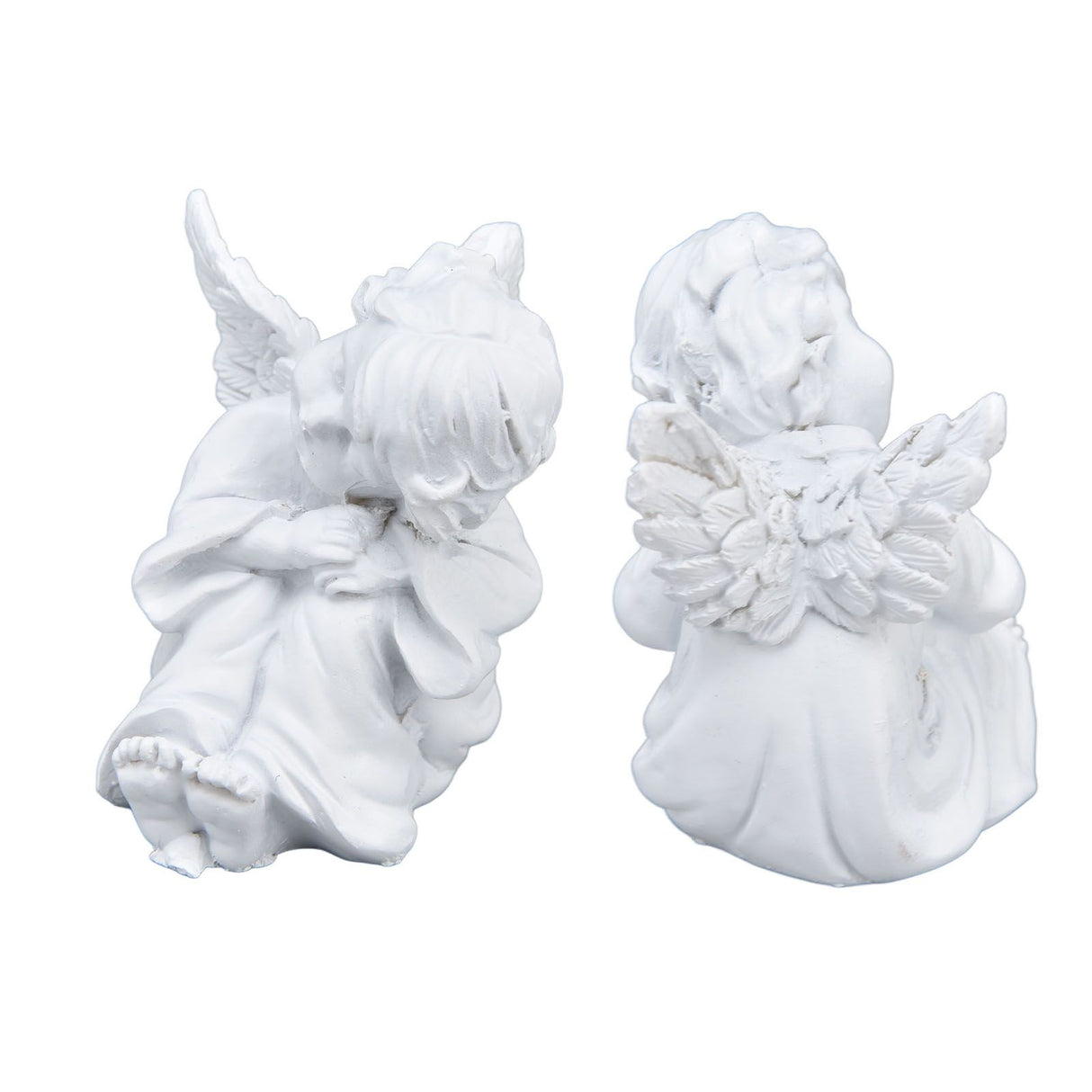 Cherub Statue Synthetic Resin Material Lovely Style White Baby Figurines for Party DecorationsCherub Statue Left