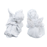 Cherub Statue Synthetic Resin Material Lovely Style White Baby Figurines for Party DecorationsCherub Statue Left