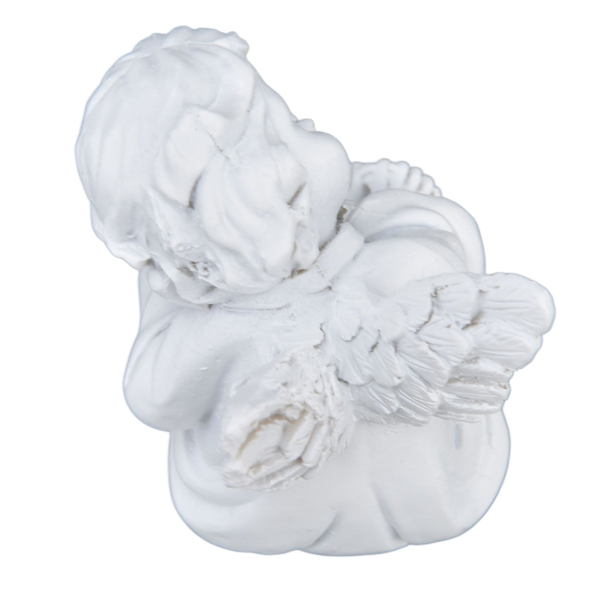 Cherub Statue Synthetic Resin Material Lovely Style White Baby Figurines for Party DecorationsCherub Statue Left