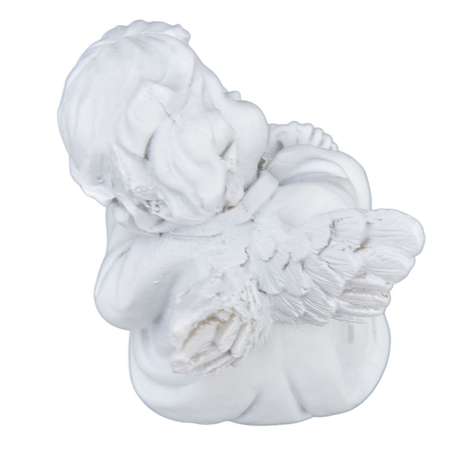Cherub Statue Synthetic Resin Material Lovely Style White Baby Figurines for Party DecorationsCherub Statue Left