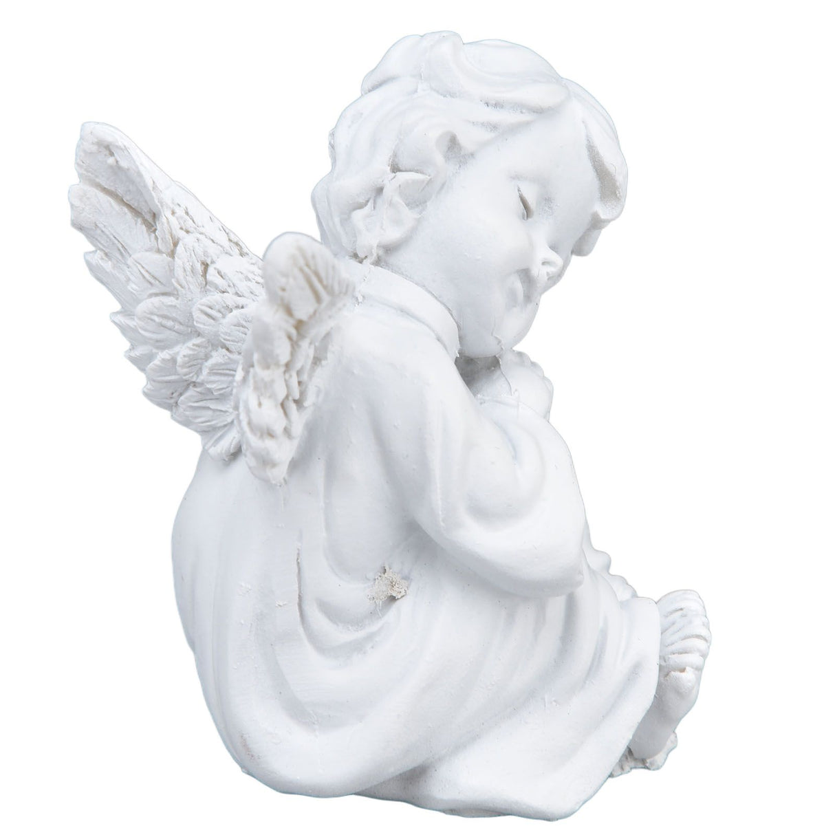 Cherub Statue Synthetic Resin Material Lovely Style White Baby Figurines for Party DecorationsCherub Statue Left
