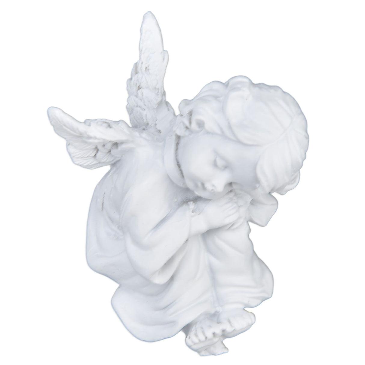 Cherub Statue Synthetic Resin Material Lovely Style White Baby Figurines for Party DecorationsCherub Statue Left
