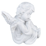 Cherub Statue Synthetic Resin Material Lovely Style White Baby Figurines for Party DecorationsCherub Statue Left