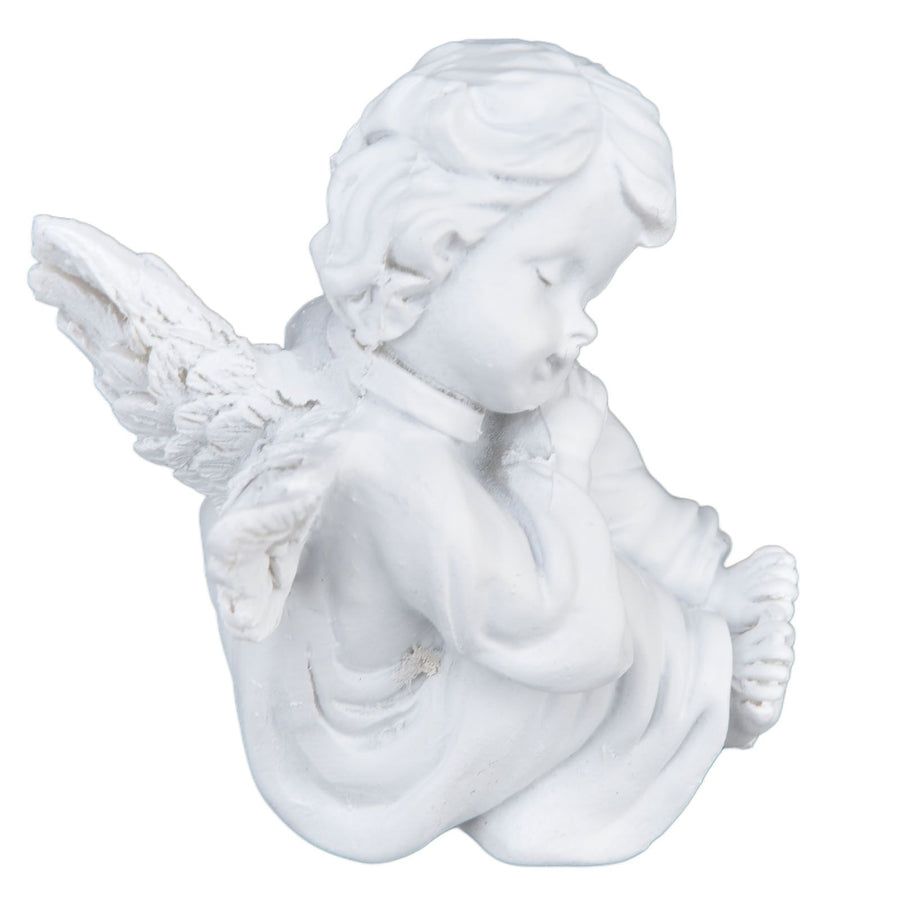 Cherub Statue Synthetic Resin Material Lovely Style White Baby Figurines for Party DecorationsCherub Statue Left