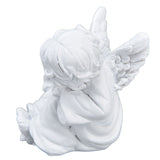 Cherub Statue Synthetic Resin Material Lovely Style White Baby Figurines for Party DecorationsCherub Statue Left