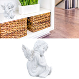 Cherub Statue Synthetic Resin Material Lovely Style White Baby Figurines for Party DecorationsCherub Statue Left