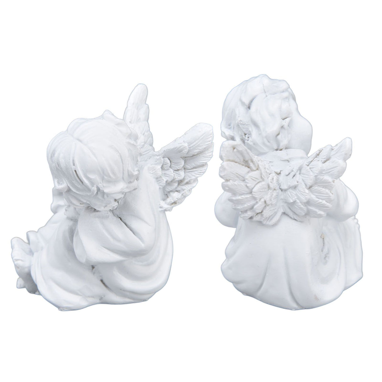 Cherub Statue Synthetic Resin Material Lovely Style White Baby Figurines for Party DecorationsCherub Statue Left