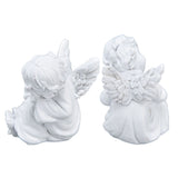 Cherub Statue Synthetic Resin Material Lovely Style White Baby Figurines for Party DecorationsCherub Statue Left - Extra Image