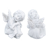 Cherub Statue Synthetic Resin Material Lovely Style White Baby Figurines for Party DecorationsCherub Statue Left - Extra Image