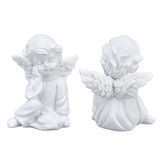 Cherub Statue Synthetic Resin Material Lovely Style White Baby Figurines for Party DecorationsCherub Statue Right