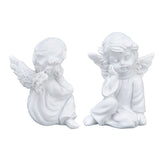 Cherub Statue Synthetic Resin Material Lovely Style White Baby Figurines for Party DecorationsCherub Statue Right