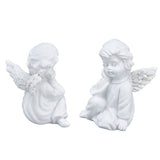 Cherub Statue Synthetic Resin Material Lovely Style White Baby Figurines for Party DecorationsCherub Statue Right - Top-Down View