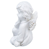 Cherub Statue Synthetic Resin Material Lovely Style White Baby Figurines for Party DecorationsCherub Statue Right