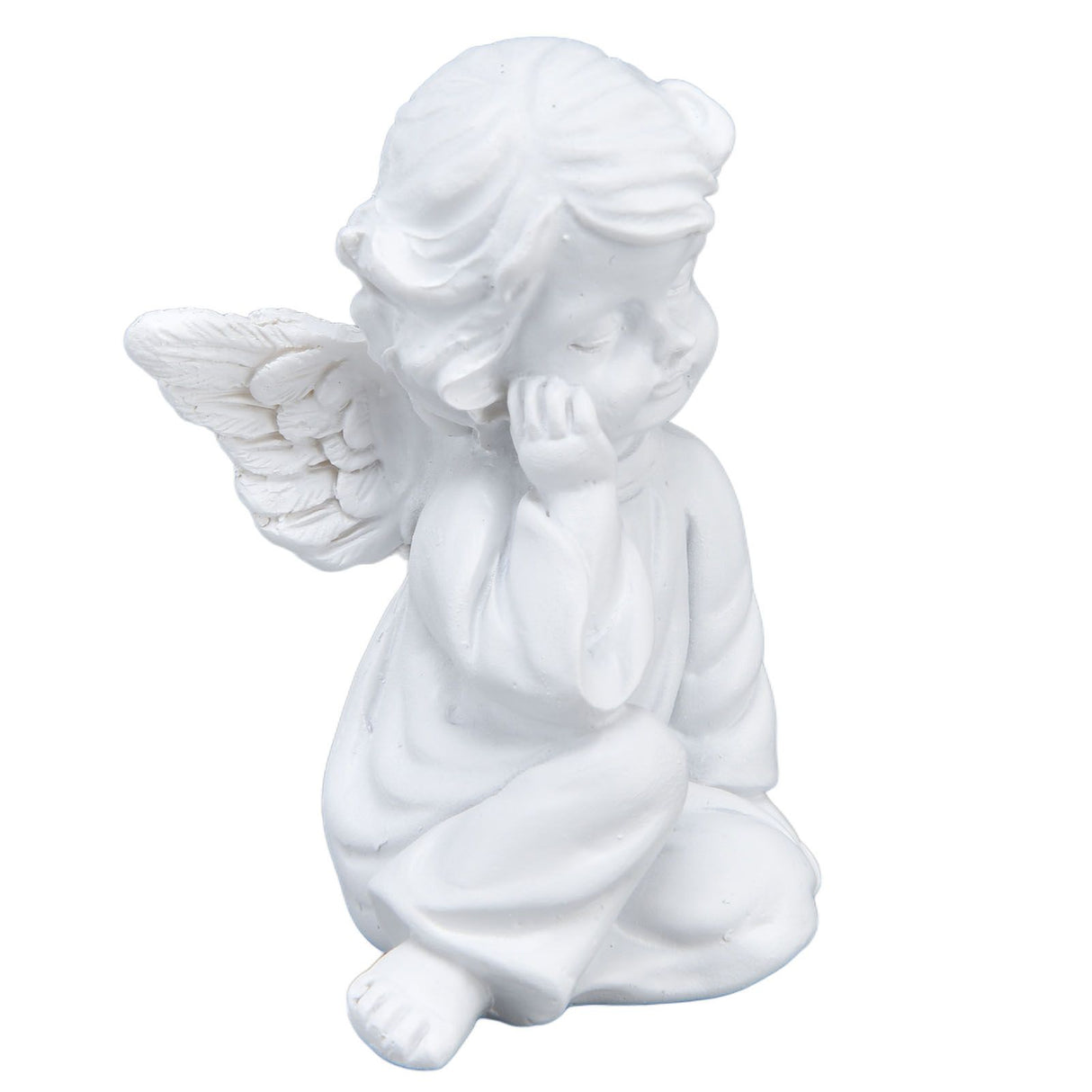 Cherub Statue Synthetic Resin Material Lovely Style White Baby Figurines for Party DecorationsCherub Statue Right