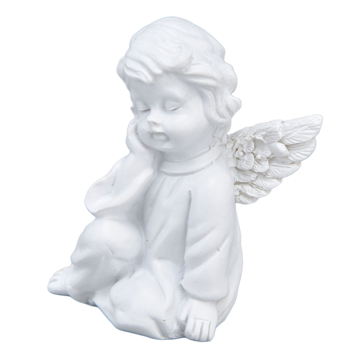 Cherub Statue Synthetic Resin Material Lovely Style White Baby Figurines for Party DecorationsCherub Statue Right