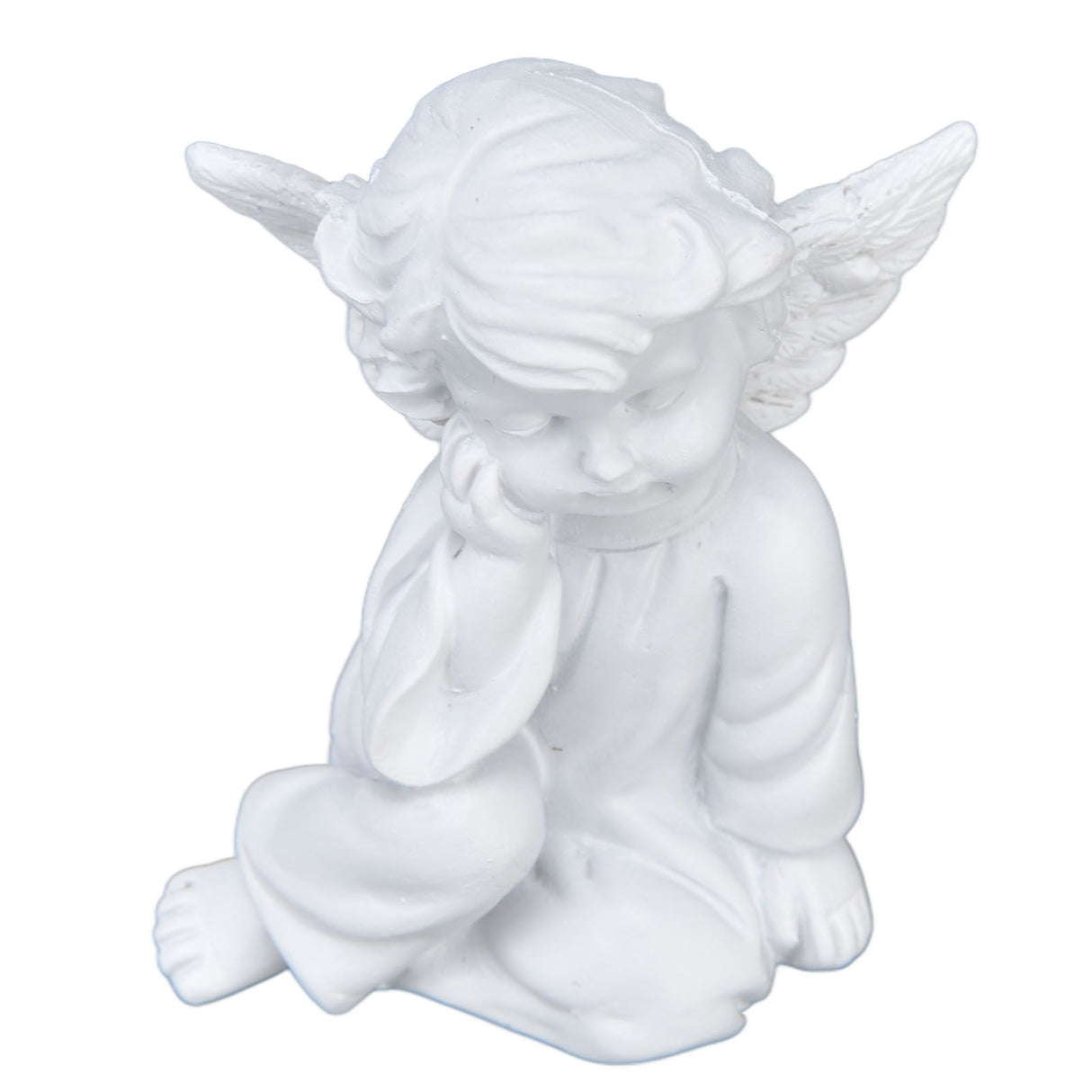 Cherub Statue Synthetic Resin Material Lovely Style White Baby Figurines for Party DecorationsCherub Statue Right