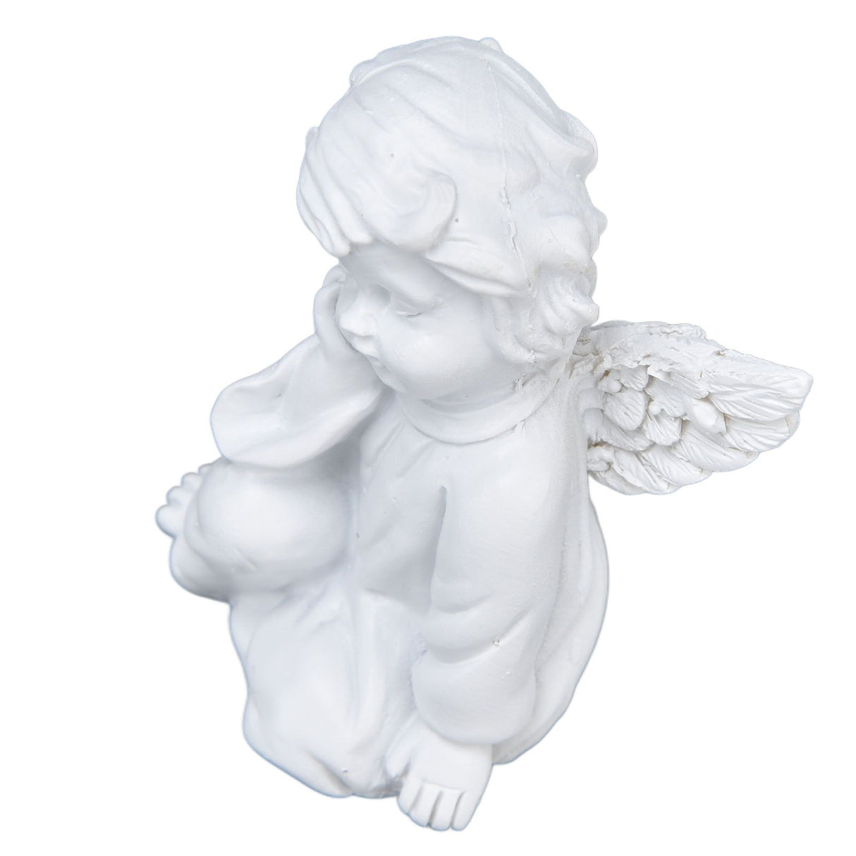 Cherub Statue Synthetic Resin Material Lovely Style White Baby Figurines for Party DecorationsCherub Statue Right