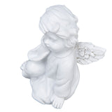 Cherub Statue Synthetic Resin Material Lovely Style White Baby Figurines for Party DecorationsCherub Statue Right - Extra Image