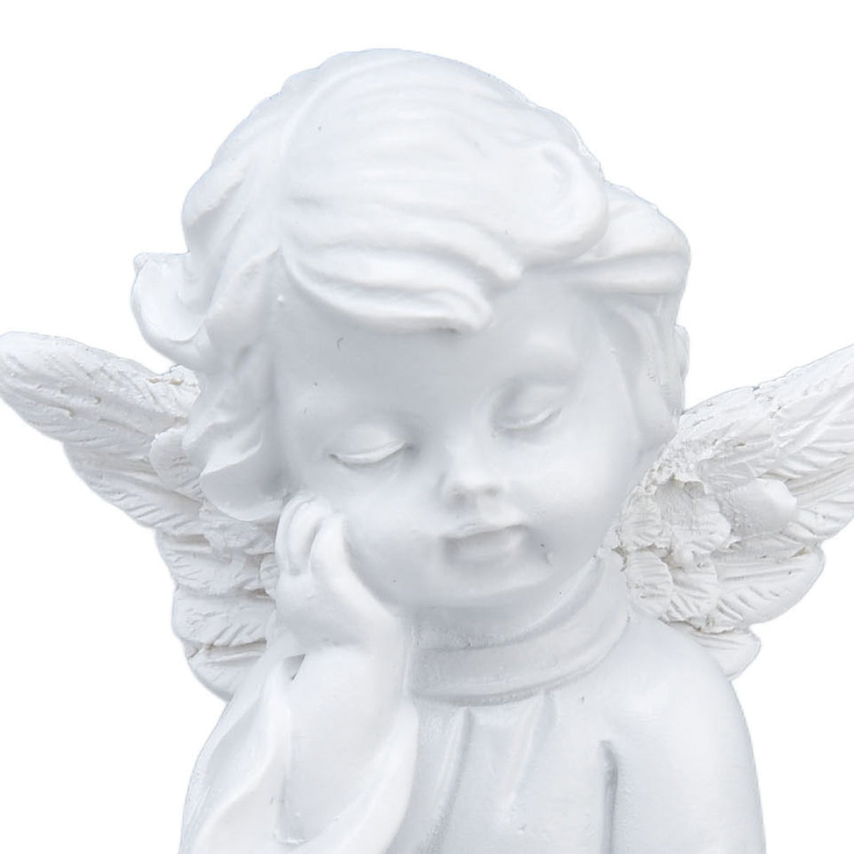 Cherub Statue Synthetic Resin Material Lovely Style White Baby Figurines for Party DecorationsCherub Statue Right