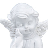 Cherub Statue Synthetic Resin Material Lovely Style White Baby Figurines for Party DecorationsCherub Statue Right - Extra Image