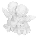 Angel Statue Synthetic Resin Embracing Shape White Angel Ornament for Desktop DecorationAngel Left - Front View