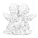 Angel Statue Synthetic Resin Embracing Shape White Angel Ornament for Desktop DecorationAngel Left