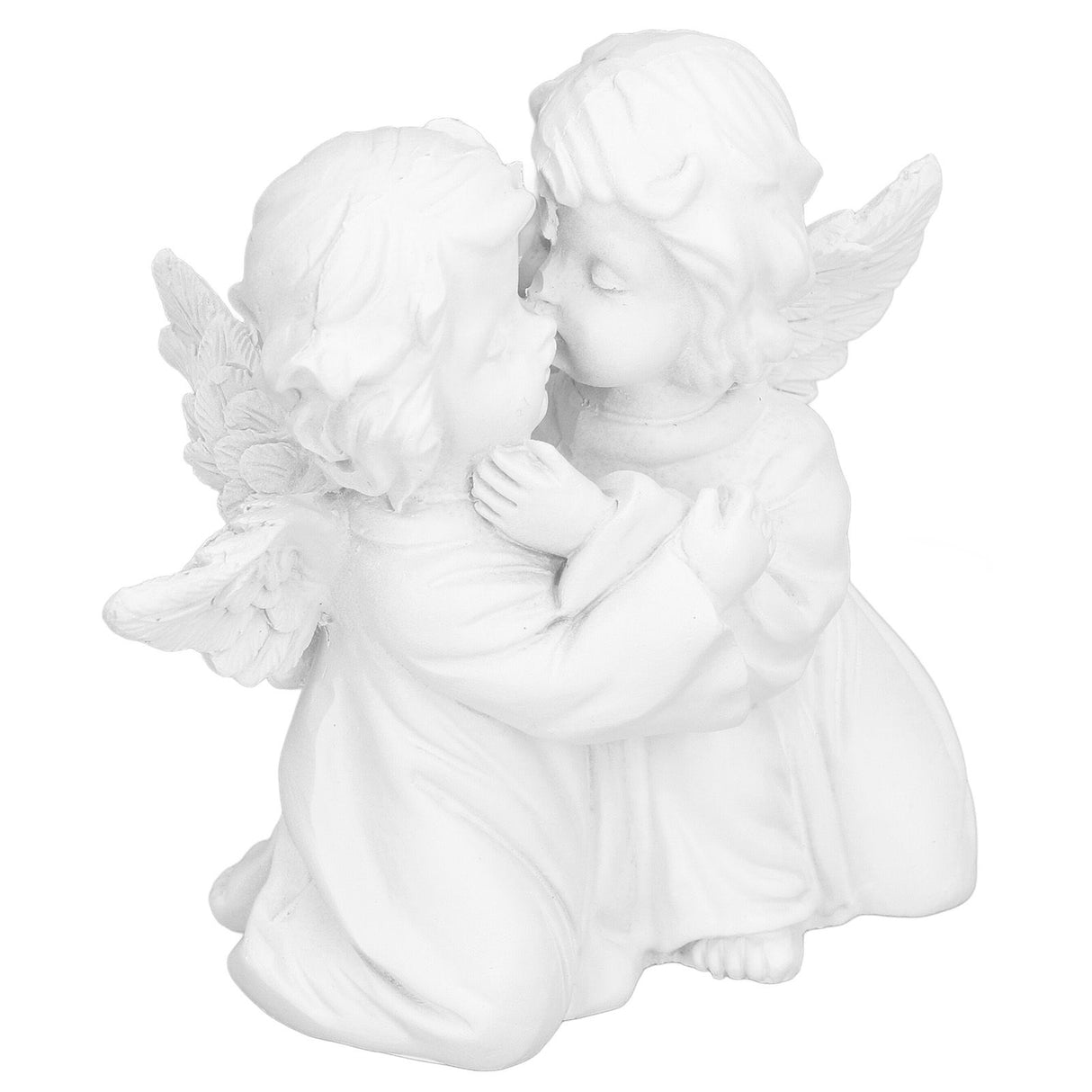 Angel Statue Synthetic Resin Embracing Shape White Angel Ornament for Desktop DecorationAngel Left