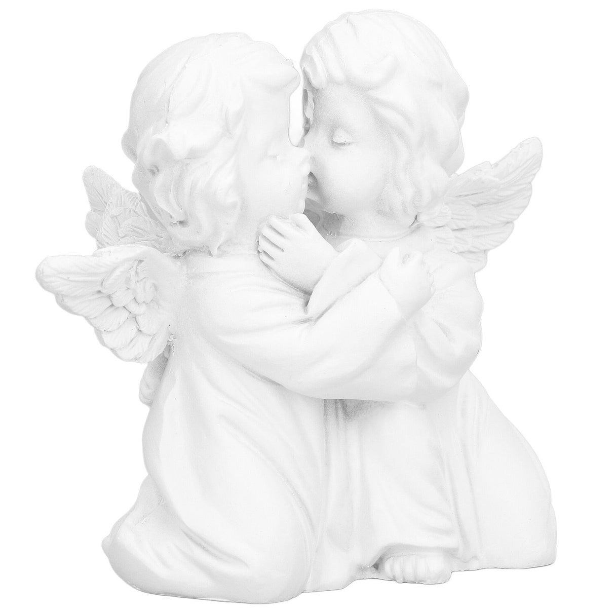 Angel Statue Synthetic Resin Embracing Shape White Angel Ornament for Desktop DecorationAngel Left