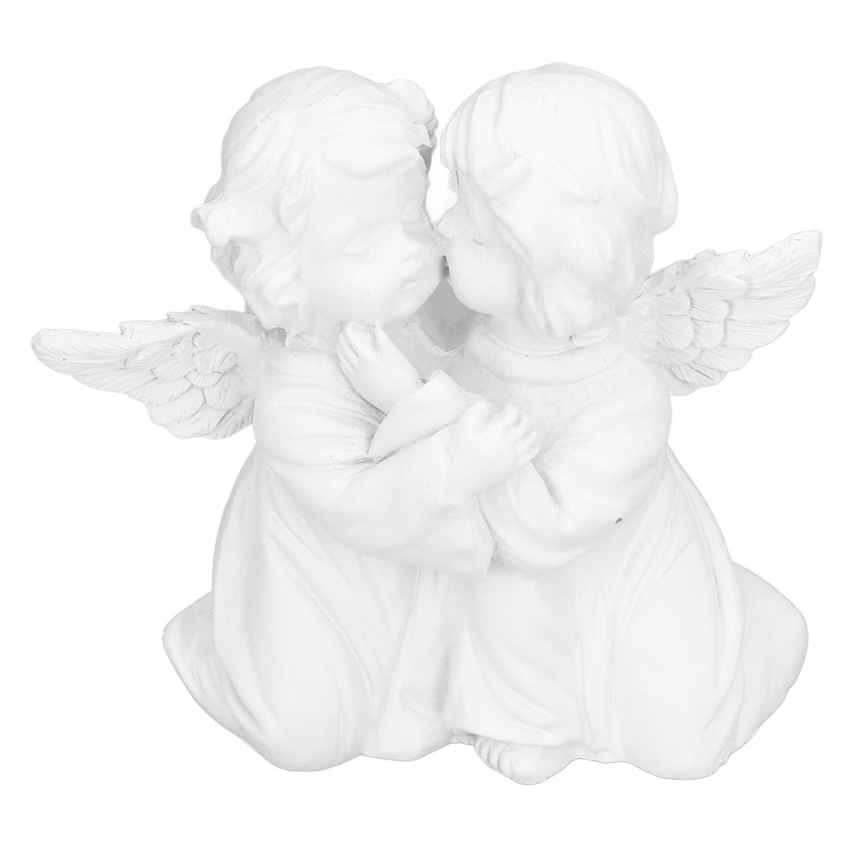 Angel Statue Synthetic Resin Embracing Shape White Angel Ornament for Desktop DecorationAngel Left