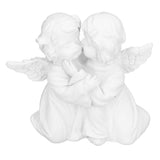 Angel Statue Synthetic Resin Embracing Shape White Angel Ornament for Desktop DecorationAngel Left - Extra Image