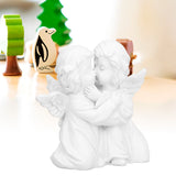 Angel Statue Synthetic Resin Embracing Shape White Angel Ornament for Desktop DecorationAngel Left