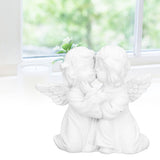 Angel Statue Synthetic Resin Embracing Shape White Angel Ornament for Desktop DecorationAngel Left