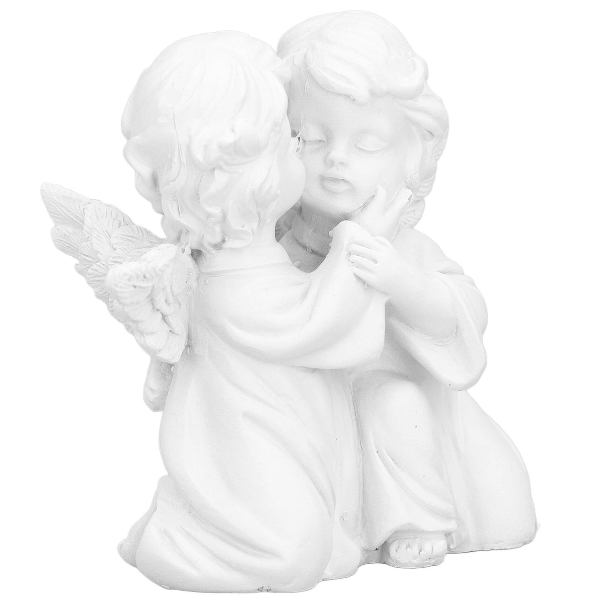 Angel Statue Synthetic Resin Embracing Shape White Angel Ornament for Desktop DecorationAngel Right