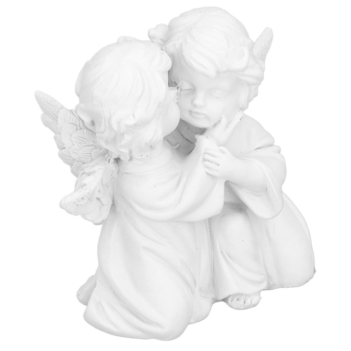 Angel Statue Synthetic Resin Embracing Shape White Angel Ornament for Desktop DecorationAngel Right