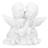 Angel Statue Synthetic Resin Embracing Shape White Angel Ornament for Desktop DecorationAngel Right - Top-Down View