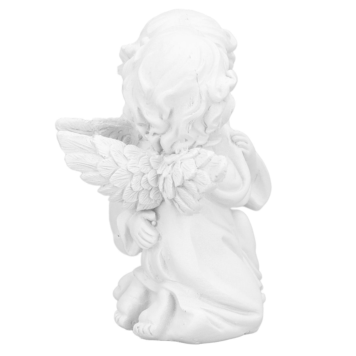 Angel Statue Synthetic Resin Embracing Shape White Angel Ornament for Desktop DecorationAngel Right