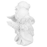 Angel Statue Synthetic Resin Embracing Shape White Angel Ornament for Desktop DecorationAngel Right - Rear View