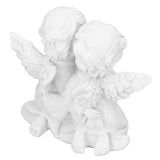 Angel Statue Synthetic Resin Embracing Shape White Angel Ornament for Desktop DecorationAngel Right