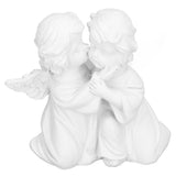 Angel Statue Synthetic Resin Embracing Shape White Angel Ornament for Desktop DecorationAngel Right