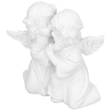 Angel Statue Synthetic Resin Embracing Shape White Angel Ornament for Desktop DecorationAngel Right